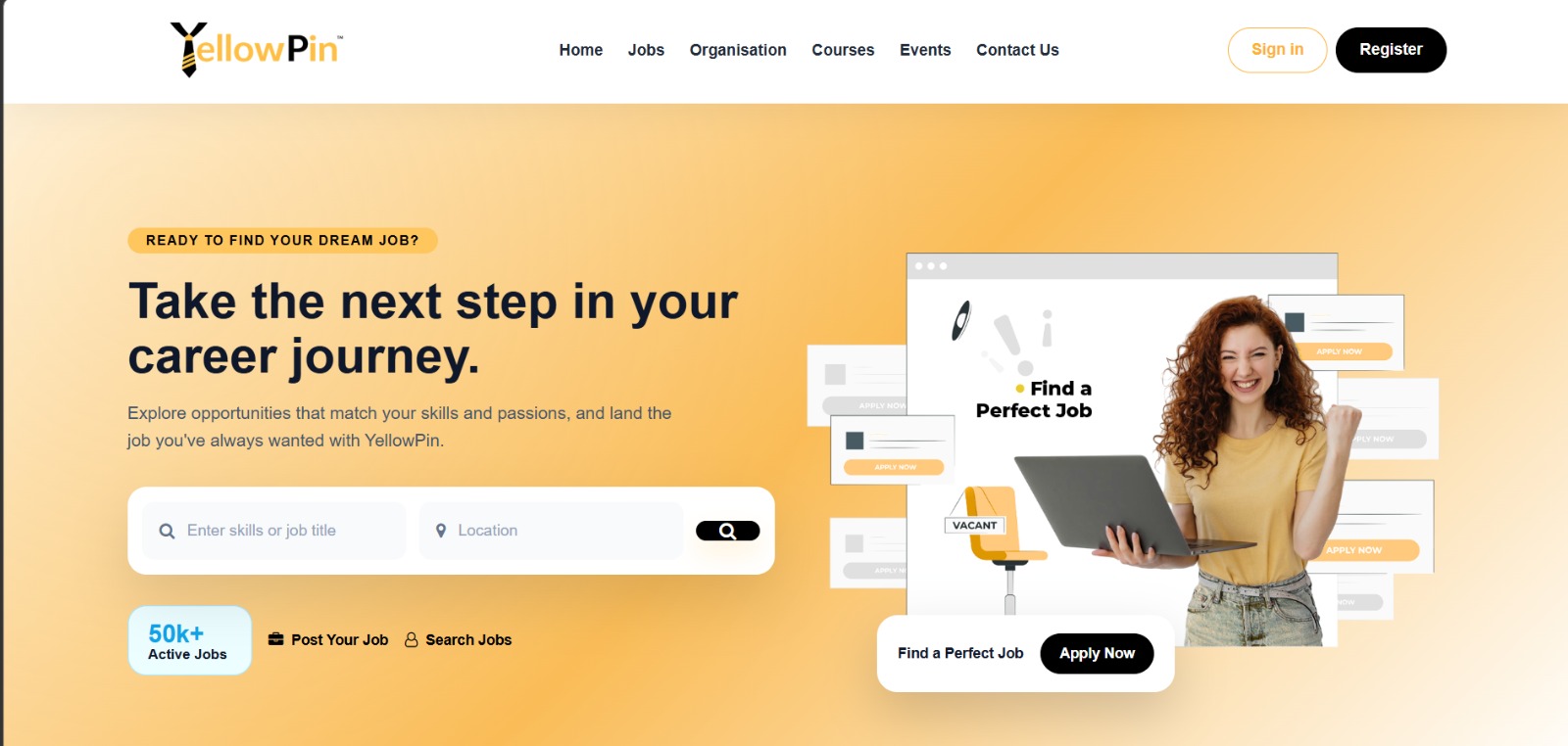 Yellow Pin Platform Screenshot